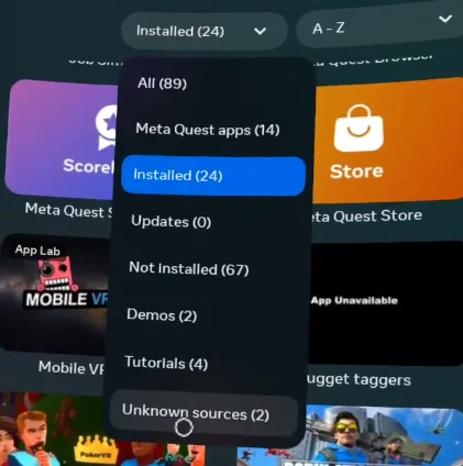 Going to app library then going in Unknown Sources to use Cx File Explorer APK