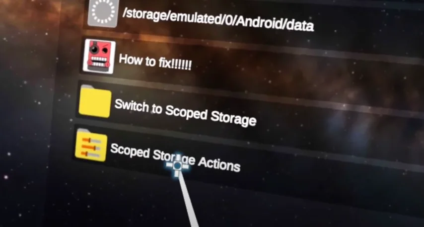 Scooped Storage Actions in Mobile Vr Station